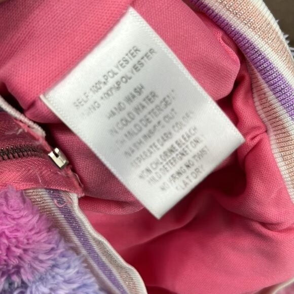 Baby Sara Multi Pink Tie Dye Faux Fur Bomber Jacket w/Star Trim Detail - Picture 8 of 10